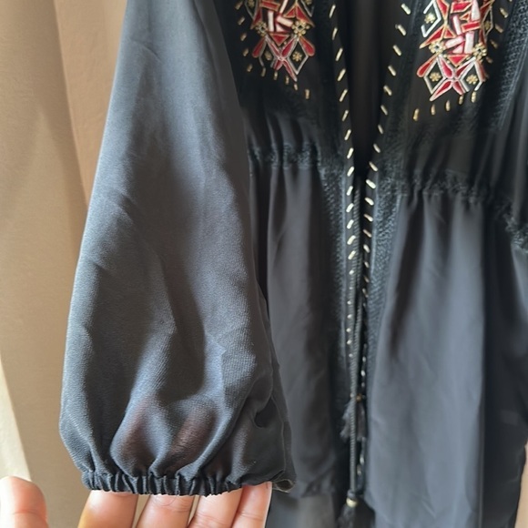 CATO Embroidered Long Sleeve Kimono Coverup - Picture 7 of 9